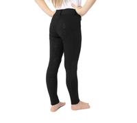 HORZE Kinder Reithose DEA, Pantalón de equitación para niñas, con presillas para cinturón, ribete completo, bolsillo para teléfono, Negro, 122/128