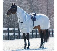 HORZE Orleans 155 - Manta antimoscas para caballo con cuello para caballos, color gris
