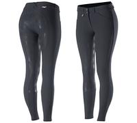 HORZE Pantalones de Montar Grand Prix para Mujer con Asiento Completo de Silicona para un Mejor Agarre, Cintura Media, Resistentes al Agua y la Suciedad, Todas Las Tallas, Azul, 34