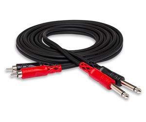 Hosa CPR-201, Stereo Interconnect, Dual 1/4 in TS to Dual RCA, 1 m
