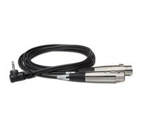 Hosa CYX-402F, Camcorder Microphone Cable, Dual XLR3F to Right-angle 3.5 mm TRS, 2 ft
