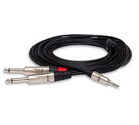 Hosa HMP-010Y, Pro Stereo Breakout, REAN 3.5 mm TRS to Dual 1/4 in TS, 10 ft