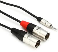 Hosa HMX-003Y, Pro Stereo Breakout, REAN 3.5 mm TRS to Dual XLR3M, 3 ft