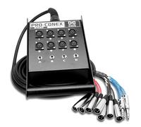 Hosa SH-8X4-25, Pro-Conex Stage Box Snake, Hosa 8 x XLR Sends and 4 x 1/4 in TRS Returns, 25 ft