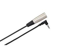 Hosa XVM-115M, Camcorder Microphone Cable, Right-angle 3.5 mm TRS to XLR3M, 15 ft