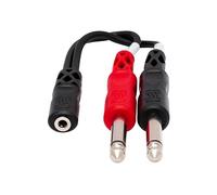Hosa YMP-434, Stereo Breakout, 3.5 mm TRSF to Dual 1/4 in TS