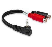 Hosa YRA-167, Stereo Breakout, Right-angle 3.5 mm TRS to Dual RCAF