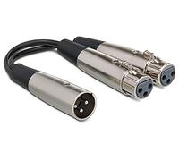 Hosa YXF-119, Y Cable, Dual XLR3F to XLR3M, 6 in