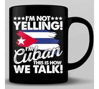 HOSALA Taza de café con texto en inglés "I'm Not Yelling I'm Cuban This Is How We Talk", divertida taza de café de Cuba, taza de regalo con bandera cubana, regalo cubano americano, taza de cerámica