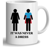 HOSALA Taza de café con texto en inglés "It Was Never A Dress", divertida taza de café feminista, taza de regalo de empoderamiento para mujeres, regalos del mes de la historia de las mujeres, taza de