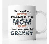 HOSALA Taza de café con texto en inglés "The Only Thing Better Than Have You As My Mom Is My Children Have You As Their Granny" - Taza de café Mimi Gigi, regalo para el día de la madre, regalo de