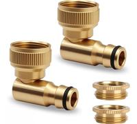 Hose Link Connectors, Garden Fitting Set, 2 Piece 360 Degree Rotatable Rustproof Metal Adapter System, Heavy Duty Water Flow Connector, Leak Resistant Sturdy Design, Car Wash Yard Use
