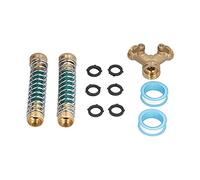 Hose Splitter 2 Way | 3/4 Inch NPT Brass Water Connector | Heavy Duty Leakproof Design for Garden Hoses/Sprinklers/Outdoor Faucets | Includes Hose Protectors & 6 Rubber