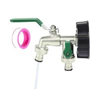 Hose Splitter 2 Way, Heavy Duty Metal Spigot Adapter with Valves for Outdoor Irrigation Greenhouse Farm Camping Rv Car Washing Garden Yard Rust-Resistant Watering Tool