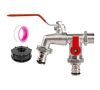 Hose Splitter 2 Way, Heavy Duty Metal Spigot Adapter with Valves for Outdoor Irrigation Greenhouse Farm Camping Rv Car Washing Garden Yard Rust-Resistant Watering Tool