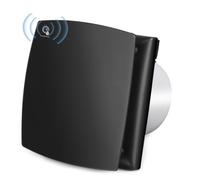 Hose Vary Ventilador de Baño de 150mm Extractor de Aire del Inodoro Ventilador Silencioso con Válvula de Contrapresión, Enchufe UE para WC, Garaje, Taller, Oficina - Negro