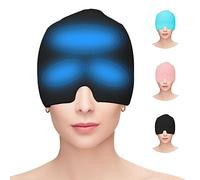 Hoseay Gorro Migraña Reutilizable Máscara Migraña de Gel Alivio Dolor Cabeza/Migraña Relief Cap Portátil Cómodo Antifaz Funda Frio Migraine Hat para Aliviar La Tensión/el Estrés/Ojos Hinchados,Negros