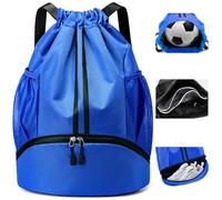 Hoseay Mochila Cuerdas Hombre con Compartimento de Zapatos y Bolsillo Mochila Deporte Impermeable Mochila Gimnasio Gran Capacidad Ligera Bolsas de Cuerdas para Deporte Natacion Fitness, Azul
