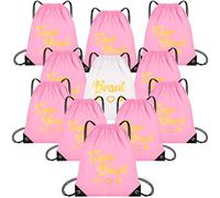 Hoseay Mochila Cuerdas Mujer 11 Piezas Mochila Deporte Impermeable Mochila Gimnasio Ligera 34 x 42 cm Bolsa deporte Plegable Mochila Playa para Novia Deporte Natacion Viajes, Rosa