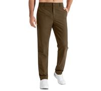 Hosen Herren Anzughose Straight Leg Businesshose für Alltag Chinohose atmungsaktiv Freizeithose Lässig Sommerhose bequem Modern Kühle Seide Baumwolle, Hosenknopf Taschen Regular Fit Einfarbig, café