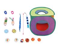 HOSEONFN Juego de Juguetes de Gato, Juego Interactivo, Materiales tóxicos, 15 Piezas Surtidas, Incluyendo Carpa, Pelota, ratón, manantiales, Entretenimiento de Gatito