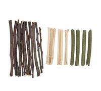 HOSEONFN Juego de juguetes masticables para hámster, para la salud de los dientes de las mascotas pequeñas, seguro, no rama, palo de hierba, palos molares mixtos de bambú dulce, juguete de madera para