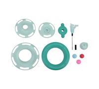 HOSEONFN Juguete de Ejercicio de Gato Interactivo, Gatos, Rodillo de Pista de 4 Niveles, Pelota de Plataforma giratoria con Palo de Plumas, Juego Divertido para Gatitos (Verde)