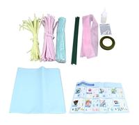 HOSEONFN Limpiapipas para manualidades florales, kit de 200 tallos de chenilla con flores de terciopelo, tijeras, adhesivo, papel de regalo para ramos de bricolaje, decoración del
