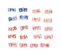 HOSEONFN para Arcos para el Cabello de Cachorros, Accesorios de preparación para Mascotas de 20 pcs con Gomas de Goma, Lindo Bownot para Perros, decoración de Perlas de Diamantes