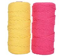 Hoseonfn para el cable de macrame, cuerda de algodón, hilo de tejer de hilo único, para artesanías, 3 mm de espesor, 100 metros de longitud