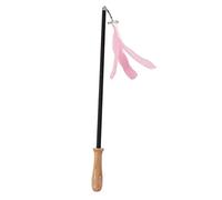 HOSEONFN Varita interactiva retráctil para Gatos, Juguete de Plumas para Gatos con Campana para Gatitos (Rosa)