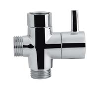 Hoseten Divisor de Manguera de 3 vías en Forma de T, Divisor de Grifo Duradero de latón con Acabado Cromado, Mezclador termostático de Ducha para Ducha de Mano de Montaje en Pared