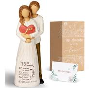 Hosetim Figura de regalo de aniversario de 1 año, figura de primer aniversario para él, su novia, novio, regalos románticos de primera boda para pareja, esposa, marido, figura esculpida pintada a mano