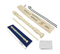 HOSEYIN Flauta soprano estilo barroco estilo alemán, tecla C, 8 agujeros, flauta soprano para principiantes, niños y estudiantes (alemán, blanco marfil)