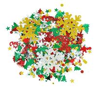 Hosfairy 5000 confeti de Navidad, copo de nieve, pentagrama, Papá Noel, pino, alfabeto de Feliz Navidad, alce, árbol de Navidad, confeti de papel de aluminio para decoración de Navidad, Halloween y