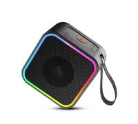 Hosgubo Altavoz Bluetooth 5.3, Altavoz Potente Portátil, 10H de reproducción, Potentes Bajos mejorados, con luz RGB de Color incorporada, micrófono, protección de Cuero PU, para el hogar y Aire Libre
