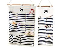 Hosh 2 Piezas Soporte Organizador Colgante, Bolsa para Utensilios Colgantes, Bolsa de Almacenamiento Colgante, para Uso en Dormitorio, Sala Estar, Oficina, Cocina, Baño (Azul)