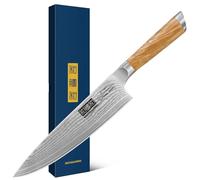 HOSHANHO Cuchillo de Cocina Damasco, 20cm Profesional Cuchillo Chef Japoneses de Acero Damasco de 67 Capas, Súper Afilado Cuchillo de Cocina Mango de Madera de Olivo