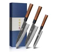 HOSHANHO Juego de Cuchillos de 3 piezas, Juego de Cuchillos de Cocina Profesionales Japoneses de Acero al Carbono, Juego de Cuchillos de Chef Ultraafilados con Mango Octogonal de Palisandro