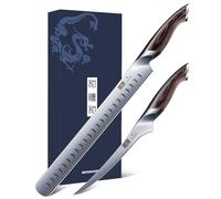 HOSHANHO Juego de Cuchillos Para Trinchar Barbacoa, Cuchillo de Brisket y Cuchillo de Filete, Ultraafilado Profesional Cuchillo de Carnicero en Acero Japonés de Alto Carbono