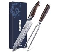 HOSHANHO Juego de Trinchar de 20 cm y Tenedor para Carne 18 cm Profesional