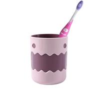Hoshen Cute Little Monster - Vaso de enjuague bucal a juego, soporte reutilizable para cepillo de dientes, taza de baño, taza de cepillo de dientes, plástico de 450 ml (1 unidad, rosa)