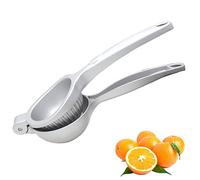 Hoshen Exprimidor manual de acero inoxidable, exprimidor multifuncional de limón naranja, exprimidor de ahorro de mano de obra de metal, plata