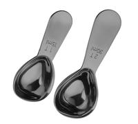 Hoshen juego de 2 cucharas de café, 1 cucharada y 2 cucharadas de acero inoxidable, cuchara con mango corto, ideal para café molido y preparación de café, 15 mL/30 mL, Negro