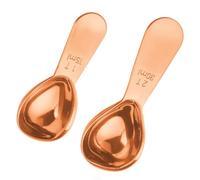 Hoshen juego de 2 cucharas de café, 1 cucharada y 2 cucharadas de acero inoxidable, cuchara con mango corto, ideal para café molido y preparación de café, 15 mL/30 mL, Oro rosa