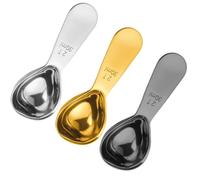 Hoshen juego de 3 cucharas de café, cucharas de café de acero inoxidable, cuchara con mango corto, ideal para café molido y preparación de café, 30 mL, Juego D
