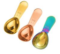 Hoshen juego de 3 cucharas de café, cucharas de café de acero inoxidable, cuchara con mango corto, ideal para café molido y preparación de café, 15 mL, Juego C