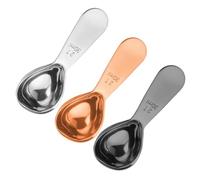 Hoshen juego de 3 cucharas de café, cucharas de café de acero inoxidable, cuchara con mango corto, ideal para café molido y preparación de café, 30 mL, Juego E
