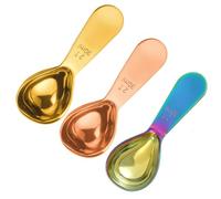 Hoshen juego de 3 cucharas de café, cucharas de café de acero inoxidable, cuchara con mango corto, ideal para café molido y preparación de café, 30 mL, Juego F