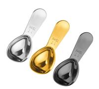 Hoshen juego de 3 cucharas de café, cucharas de café de acero inoxidable, cuchara con mango corto, ideal para café molido y preparación de café, 15 mL, Juego A
